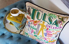 Load image into Gallery viewer, Tulsa Hand-Embroidered Pillow - catstudio
