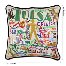 Load image into Gallery viewer, Tulsa Hand-Embroidered Pillow - catstudio