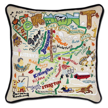 Load image into Gallery viewer, Vermont Hand-Embroidered Pillow - catstudio