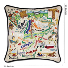 Load image into Gallery viewer, Vermont Hand-Embroidered Pillow - catstudio