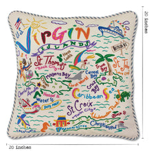 Load image into Gallery viewer, Virgin Islands Hand-Embroidered Pillow - catstudio