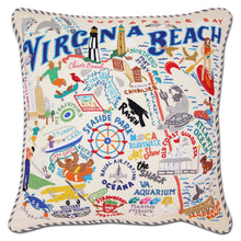 Load image into Gallery viewer, Virginia Beach Hand-Embroidered Pillow - catstudio