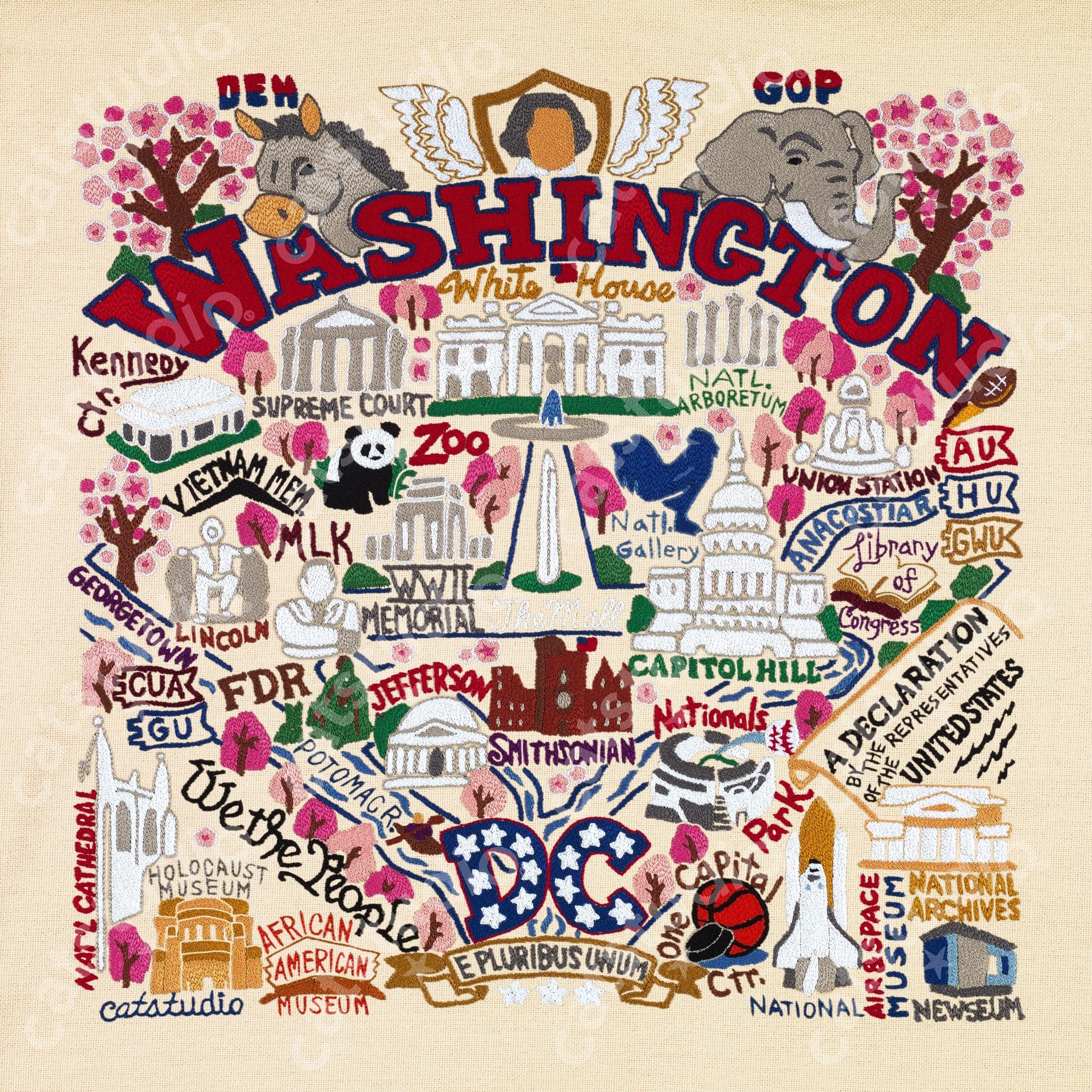 DC　–　Geography　Collection　catstudio　by　Print　Washington　Art　Fine　catstudio