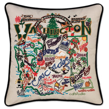 Load image into Gallery viewer, Washington Hand-Embroidered Pillow - catstudio
