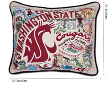 Load image into Gallery viewer, Washington State University Collegiate Embroidered Pillow - catstudio
