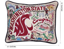 Load image into Gallery viewer, Washington State University Collegiate Embroidered Pillow - catstudio