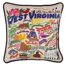 Load image into Gallery viewer, West Virginia Hand-Embroidered Pillow - catstudio
