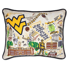 Load image into Gallery viewer, West Virginia University Collegiate Embroidered Pillow - catstudio