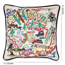 Load image into Gallery viewer, Wisconsin Hand-Embroidered Pillow - catstudio