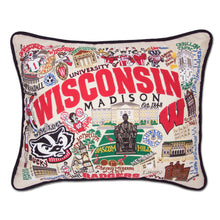 Load image into Gallery viewer, Wisconsin, University of Collegiate Embroidered Pillow - catstudio