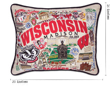 Load image into Gallery viewer, Wisconsin, University of Collegiate Embroidered Pillow - catstudio 
