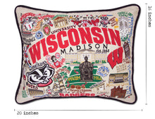 Load image into Gallery viewer, Wisconsin, University of Collegiate Embroidered Pillow - catstudio