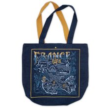 Load image into Gallery viewer, France Denim Tote Bag
