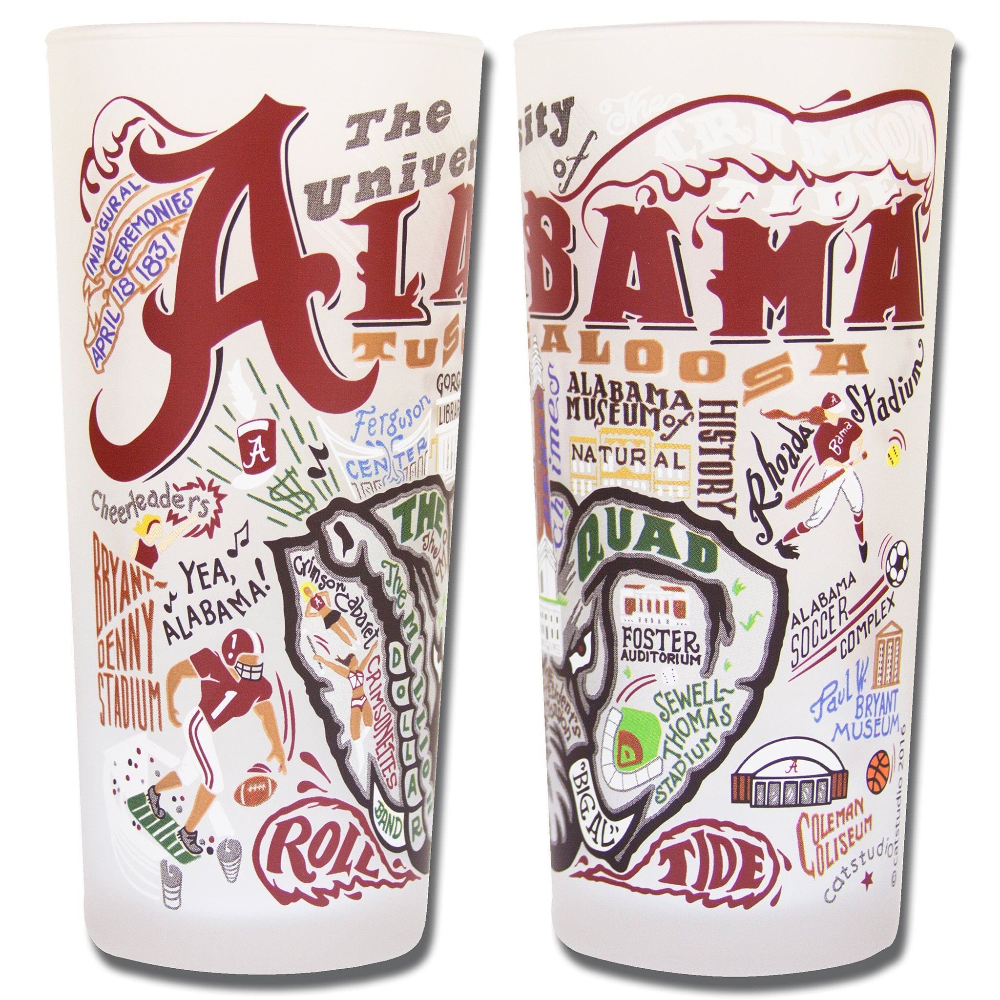 University of Alabama Collegiate Drinking Glass