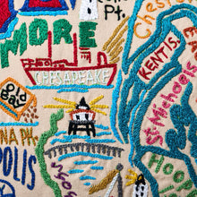Load image into Gallery viewer, Chesapeake Bay Hand-Embroidered Pillow Pillow catstudio 
