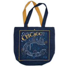 Load image into Gallery viewer, Chicago Denim Tote Bag Denim Tote Bag catstudio 
