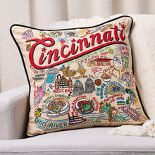 Load image into Gallery viewer, Cincinnati Hand-Embroidered Pillow Pillow catstudio 
