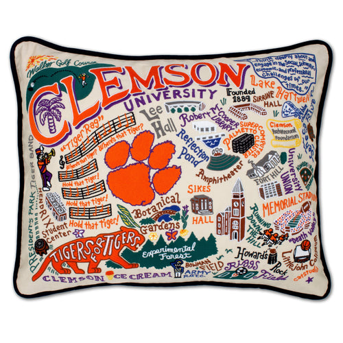 Clemson University Collegiate Embroidered Pillow Pillow catstudio 