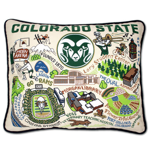 Colorado State University Collegiate Embroidered Pillow Pillow catstudio 