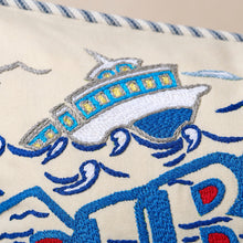 Load image into Gallery viewer, Fire Island Hand-Embroidered Pillow Pillow catstudio 
