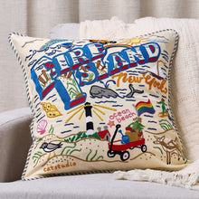 Load image into Gallery viewer, Fire Island Hand-Embroidered Pillow Pillow catstudio 

