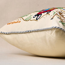 Load image into Gallery viewer, Fire Island Hand-Embroidered Pillow Pillow catstudio 
