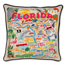 Load image into Gallery viewer, Florida Hand-Embroidered Pillow Pillow catstudio Black
