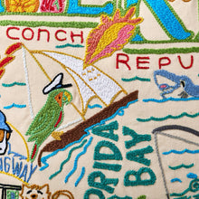 Load image into Gallery viewer, Florida Keys Hand-Embroidered Pillow Pillow catstudio 
