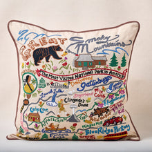 Load image into Gallery viewer, Great Smoky Mountains Hand-Embroidered Pillow Pillow catstudio 
