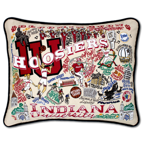 Indiana University Collegiate Embroidered Pillow Pillow catstudio