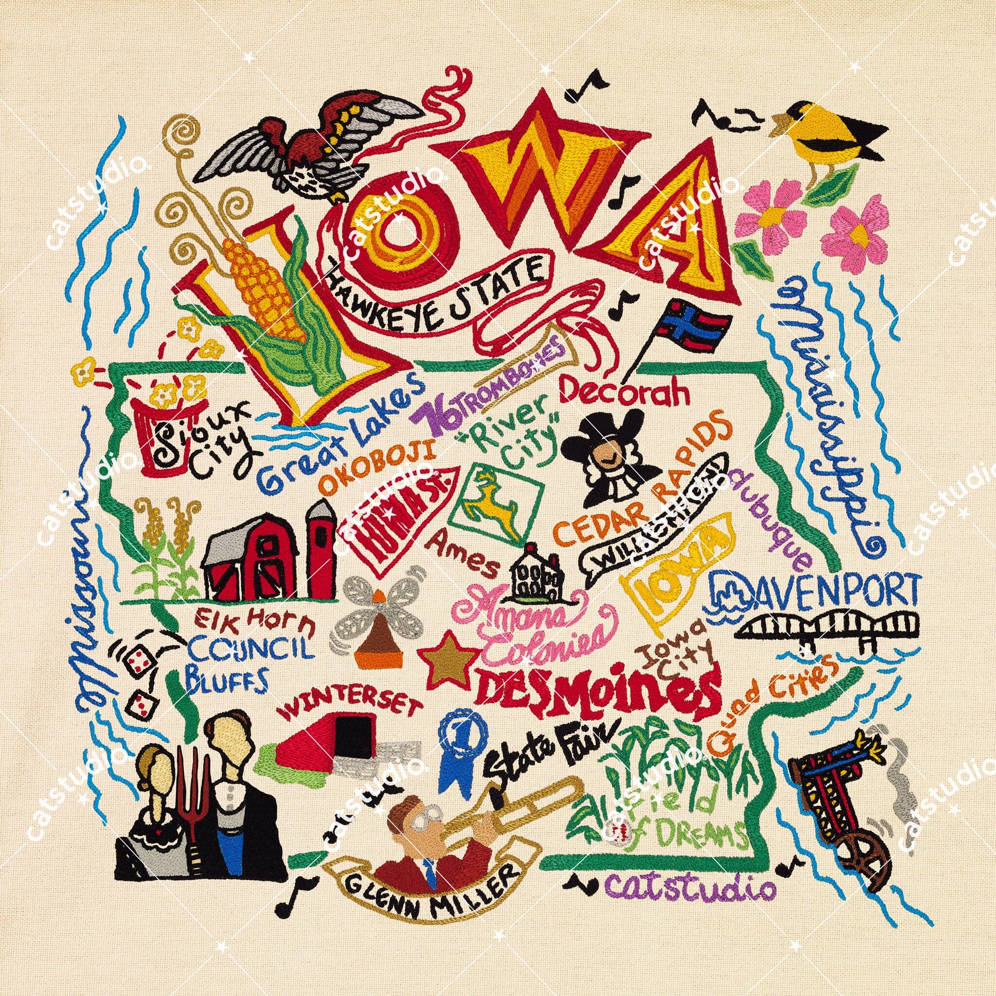 Iowa Fine Art Print | State Collection by catstudio – catstudio