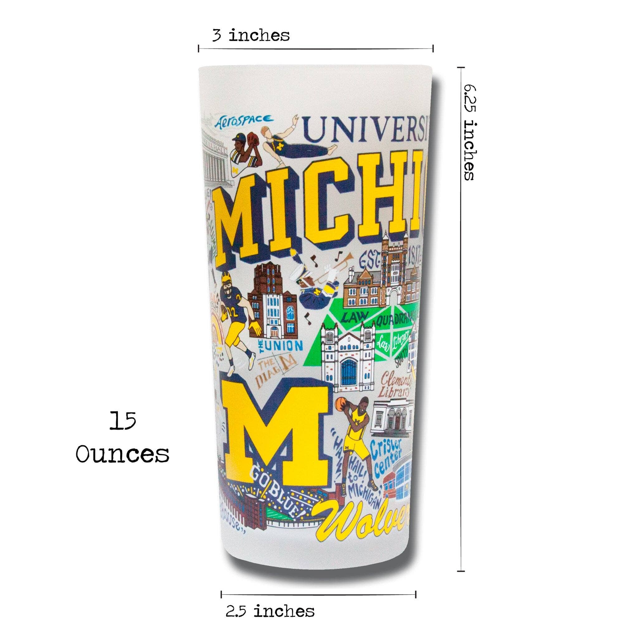 Michigan, University of Collegiate Drinking Glass