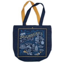 Load image into Gallery viewer, Milwaukee Denim Tote Bag Denim Tote Bag catstudio 
