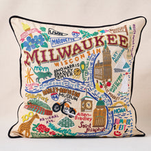Load image into Gallery viewer, Milwaukee Hand-Embroidered Pillow Pillow catstudio 
