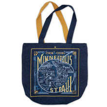 Load image into Gallery viewer, Minn-St Paul Denim Tote Bag Denim Tote Bag catstudio 
