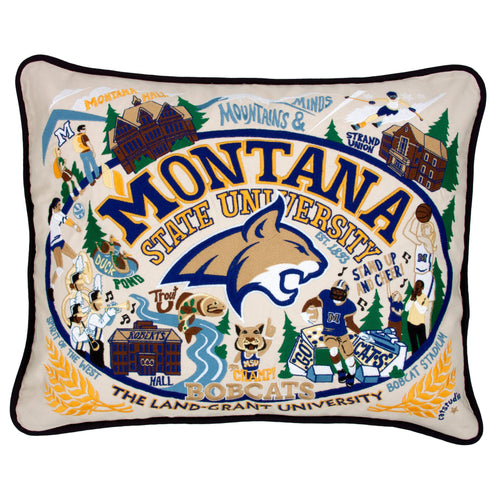 Montana State University Collegiate Embroidered Pillow Pillow catstudio 