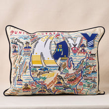 Load image into Gallery viewer, Navy Embroidered Pillow Pillow catstudio 
