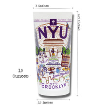 Load image into Gallery viewer, New York University (NYU) Collegiate Drinking Glass Glass catstudio
