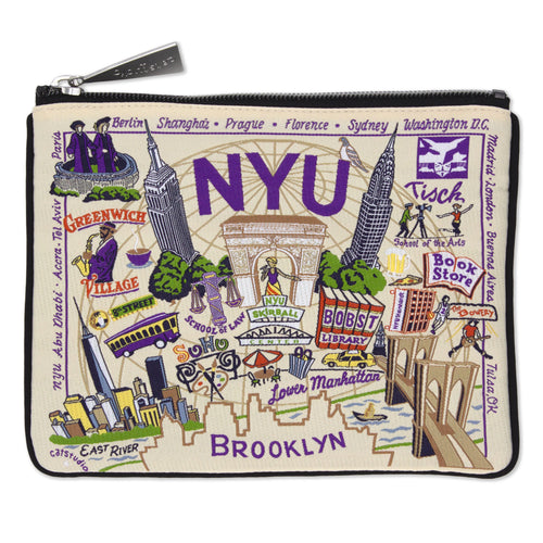 New York University (NYU) Collegiate Zip Pouch Pouch catstudio