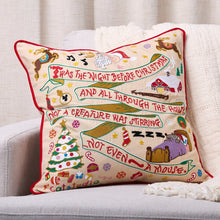 Load image into Gallery viewer, Night Before Christmas Hand-Embroidered Pillow Pillow catstudio 
