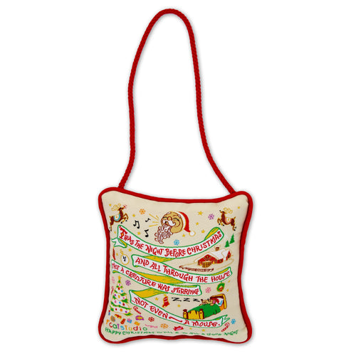 Night Before Christmas woven Mini Pillow Ornament by catstudio