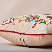 Load image into Gallery viewer, North Pole 1 Hand-Embroidered Pillow Pillow catstudio 
