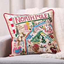 Load image into Gallery viewer, North Pole City Hand-Embroidered Pillow Pillow catstudio 

