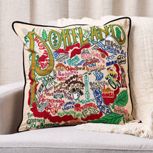 Load image into Gallery viewer, Portland, OR Hand-Embroidered Pillow Pillow catstudio 
