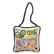 Load image into Gallery viewer, Seattle woven Mini Pillow Ornament by catstudio
