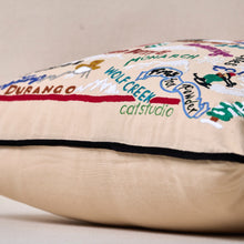 Load image into Gallery viewer, Ski Colorado Hand-Embroidered Pillow Pillow catstudio 
