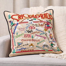 Load image into Gallery viewer, Ski Colorado Hand-Embroidered Pillow Pillow catstudio 
