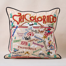 Load image into Gallery viewer, Ski Colorado Hand-Embroidered Pillow Pillow catstudio 
