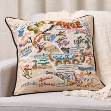 Load image into Gallery viewer, Ski Tahoe Hand-Embroidered Pillow Pillow catstudio 
