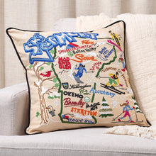 Load image into Gallery viewer, Ski Vermont Hand-Embroidered Pillow Pillow catstudio 
